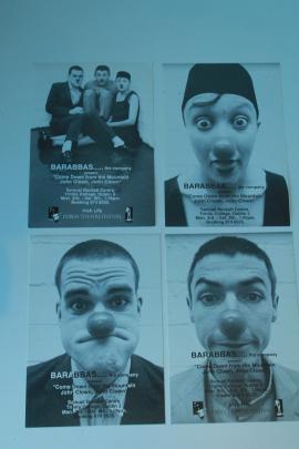 Promotional Flyers for "Come Down From the Mountain John Clown, John Clown" x4
