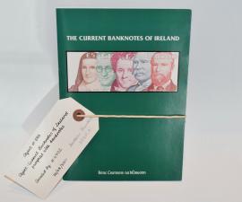 Current banknotes of Ireland pamphlet with banknotes