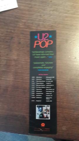 1997 U2 Bookmark with tour dates