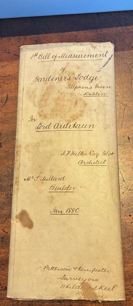 Bill of Measurement of Gardener's Lodge- St Stephen's Green