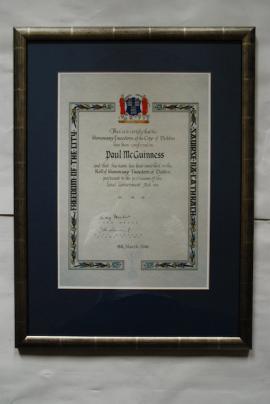 2000 Paul McGuinness's Freedom of the City of Dublin