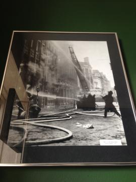 Framed photograph ‘Fire at the Irish Times Fleet Street’ 1953
