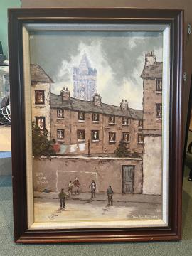 Tom Cullen painting 'Schoolhouse Lane'