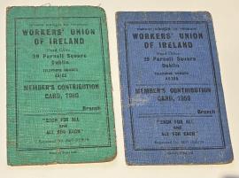 Workers' Union of Ireland Membership Contribution cards, 1959 and 1960
