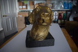 Golden dog head