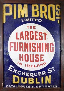 Mid 20th century, Pims Dublin metal advertising sign.