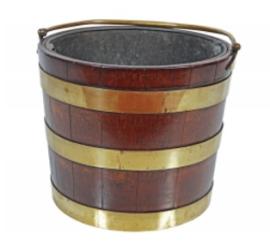 George III Period Mahogany and Brass Bound Bucket
