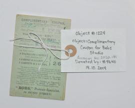 Complimentary Coupon for Bobs Studio